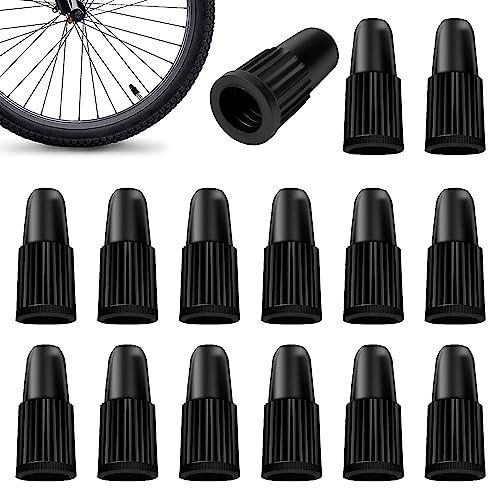 Fahrrad Presta Ventilkappe, 15 Stück Schwarz Fahrrad Ventil Kappen Französisches Ventil Reifenventil Staubschutzkappen Luftventilkappe Fahrradreifen für Rennrad Mountainbike Ventildeckel