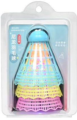 Volants de badminton LED - Volants de badminton avec éclairage LED | 3 x coloré nylon de badminton haute élasticité, balle de badminton en nylon lumineux coupe-vent pour jeux de PA