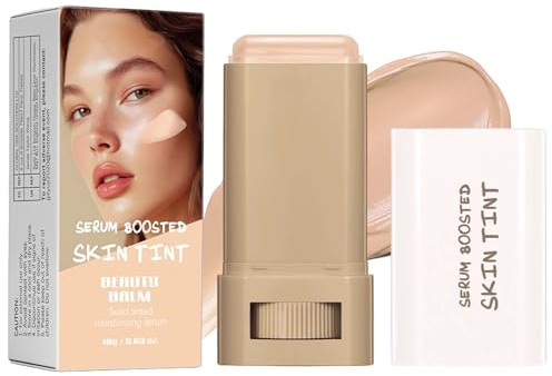Foundation Stick, Serum Boosted Skin Tint Balm, Full Coverage Foundation Make Up, Solid Moisturizing Concealer Stick Foundation, leicht und nicht fettend (04# Ivory)