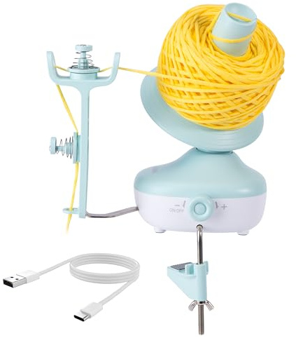 Etcokei Yarn Winder, Electric Wool Winder for Crocheting, Compact Yarn Cake Winder with Strong Tension Stepless Speed, Automatic Yarn Ball Winder Yarn Spinner Roller, Ideal Helper for Yarn Lovers