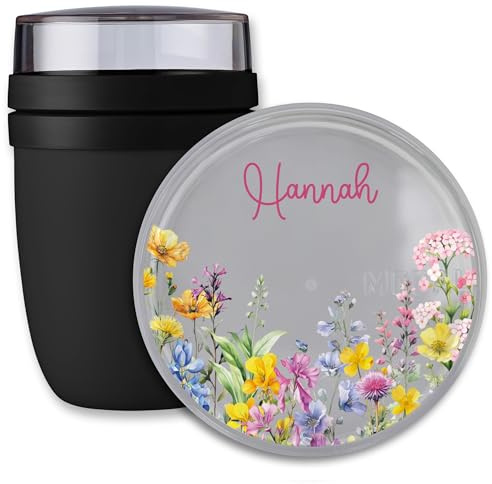 Lunchpot Kinder Müslibecher to go Joghurtbecher für Mepal Ellipse - & Pflanzen - Einschulung Geschenk Wildblumen mit Name Geschenk Schulkind Blumenwiese Geschenke Kita Start Blumen I Schulanfang I