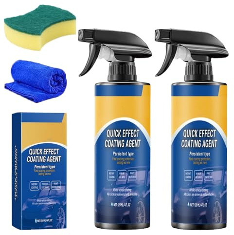 Car Coating Spray,Quick Effect Coating Agent,Advanced Car Quick-Acting Coating Agent Spray,Car Cleaner High Protection, Waterless Wash,Scratch Polish (2PCS)