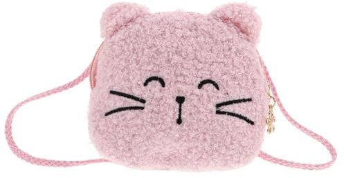 Hemobllo Bolso Bandolera Kawaii de Peluche para Niñas Pequeñas, Bolsa de Gato Adorable y Multifuncional para Escuela y Viaje