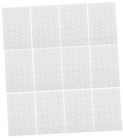 FIXOSHEE 12 pièces Puzzle Bois Vierge pour Sublimation DIY Jeu Éducatif Familial Matériel et Personnalisable pour École et Maternelle