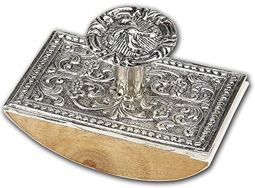 Wood & Metal Rocking Ink Blotter Pewter (Silver) N2501SI
