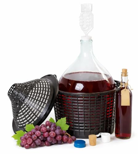 Beste Angebote Globo de vino de 20 L con cesta, tubos de fermentación y tapón de goma, globo de fermentación