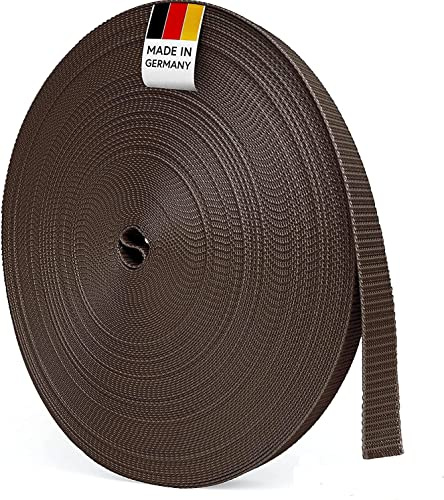 BAUHELD® 50m Rolladengurt 14mm 18mm 20mm 23mm [Made in Germany] Für Rolläden an Türen & Fenster geeignet [Hohe Reißfestigkeit und UV-Stabilität] Rolladen-Gurtband Grau Weiß Beige Braun