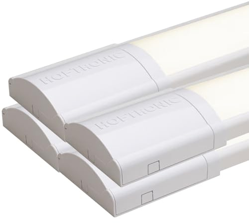 HOFTRONIC - 4er Pack LED Lichtleisten 150cm 50W LED Röhrenlampe Komplett 4000K Neutralweiß 6000lm Super Hell 30000h Leuchte Dachboden 1500x74x25mm (LxBxH) Kellerlampe garagenbeleuchtung - IP20