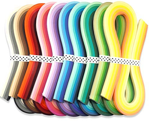 JUYA Mehrfarbig Papier Quilling Streifen Set 60 Farben 10 Packungen 54cm Länge Papier Breite 3mm