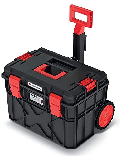 Kistenberg Werkzeugtrolley Werkzeugkoffer Werkzeugkasten Werkzeugkoffer Rollende Werkstatt (inklusive Ablagen, Werkzeughalter und Trennstege, Metallscharniere, X-Block Pro, 546 x 380 x 400 mm)