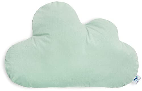 Pepi - Kuschelkissen Kinder - Wolkenkissen - Handgenäht Kissen Kinderzimmer - Baby Kissen Wolke Deko - Kinderkissen Hellgrün