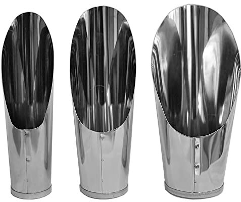 EUKKIC Bonsai-Erdschaufel, Metall, 3-teiliges Set, Edelstahl, Garten-Hand-Erde-Scoofer, Bonsai-Werkzeug-Set