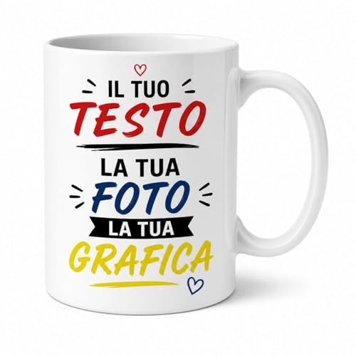 VENEZIANO Gruppo tazza in ceramica personalizzata - personalizza la tua tazza con testi, loghi, grafiche, immagini e tanto altro - ideale per regalo e altro - 100% Made in Italy.