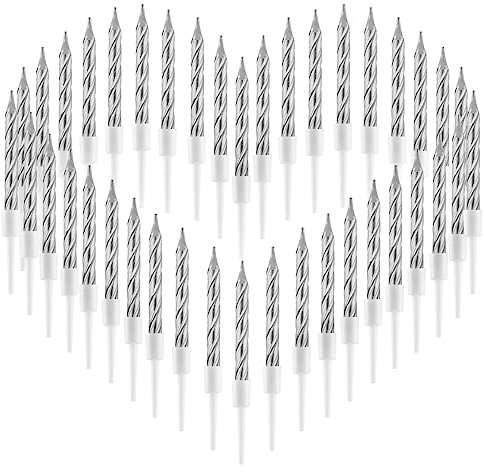 FIHODONE 40 PCS Birthday Candles Girls and Boys,7.5cm Spiral Candles for Cake,Birthday Cake Candles with Holder,Candle for Birthday Party Wedding Cake Decorations