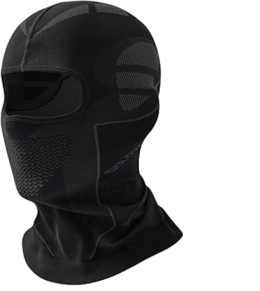 Máscara de esquí de Invierno para Hombres y Mujeres, pasamontañas para Motocicleta, Apta para Casco, máscara Completa para Clima frío, Cubierta para la Cabeza para esquí, Negro -, Talla única