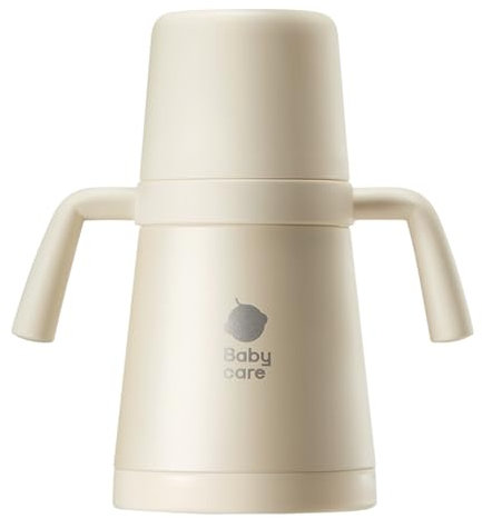 bc babycare bicchiere termico antigoccia 300ml – biberon con tettarella in silicone morbida, acciaio inox e rivestimento in titanio | 6-18 mesi | Anti-colica | Senza BPA