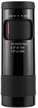 POAHNCU Telescopio Portatile, Telescopio 10-30X21 Zoom Mini Telescopio Cannocchiale Portatile Attrezzatura da Campeggio Turismo Telescopio Ottico per Birdwatching, Pesca e attività all'aperto(Black)