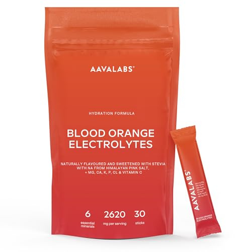 Blood Orange Electrolitos en Polvo – [ 2620 mg por Ración ] – 30 Sobres