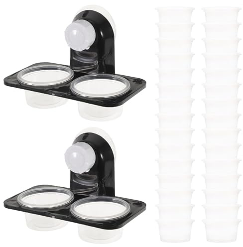 Sertay 2 Piezas Alimentador Lagartos Pequeños Reptiles, Ventosa Alimentador Reptile, con 32 Tazas Intercambiables, Adecuado para Mascotas Pequeñas como Lagarto, Gecko Crestado, Gecko Leopardo (B)