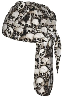 Gorro moderno con estampado de calavera mexicana que absorbe la humedad debajo del casco, gorro moderno de 22-24 pulgadas