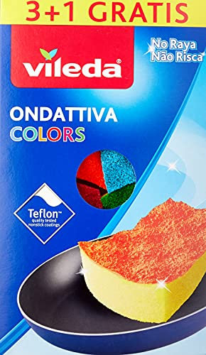 Vileda Wave Milleusi Colors 3+1, Sponge, Multi-Coloured, 13x22x2.6 cm