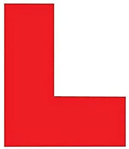L - Learner Plate Self Adhesive (removable - no damage to the car) Waterproof Durable Vinyl Sticker DVLA Legal Size