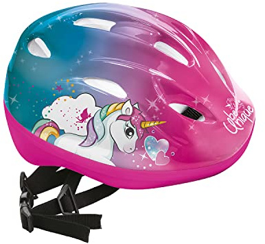 mondo Enfant Toys Casque vélo pour enfants design Unicorn 28507, Rosablu, M EU, Rose/bleu