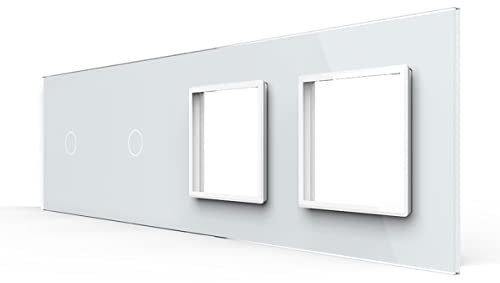 Livolo Nur Glasblende 4 Fach VL-C7-C1/C1/SR/SR-11-A Weiss Glasrahmen Glas Blende für Steckdosen Touch Berührungs Lichtschalter und Serienschalter