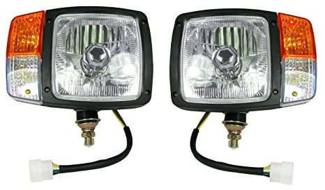 J/J Fanali Fari Anteriori con Frecce Dx Sx Cavo 3 Luci Trattore Ruspa Caricatore