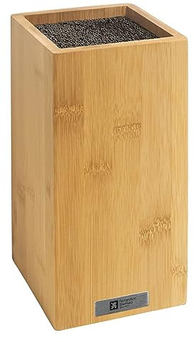 RICHARDSON SHEFFIELD - Bloc avec tiges spaghetti noires pour ranger les couteaux - Bloc Universel - Acier inoxydable, Finition - 26 x 15.5 cm - Bois clair