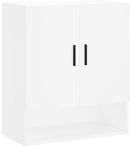 vidaXL Armoire Murale, Placard Suspendu avec Rangement, Meuble Flottant de Salon Salle de Séjour Intérieur, Moderne, Blanc Bois d'Ingénierie