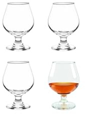 Cristar Brandy Snifter Glasses, (Set Of 4) Brandy Glasses, 12oz Craft Beer Glasses, Fits a Full Beer, Dishwasher-Safe, Lead-Free, Cognac Glasses, Tulip Glasses, Made In Colombia., Clear