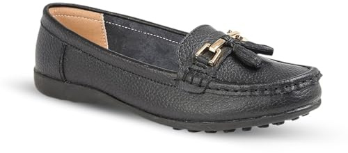 Ladies Loafers Flats Wide Leather Tassle Cushioned Casual Slip On Womens Nautical Boat Comfort Shoes