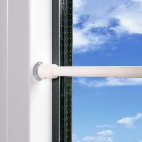 3 unità bastoni per tende a pressione Estendibile aste per tendeBianconon è necessario forare 60-80CM