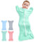 HINATAA Pucksack Baby 0-3 Monate/ 3-6 Monate, Baby Schlafsack Neugeborene Bio-Baumwolle, Baby Swaddle Wickeldecke für Jungen Mädchen, Verstellbarer Pucktücher Baby (Grün, 0-3 Monate)