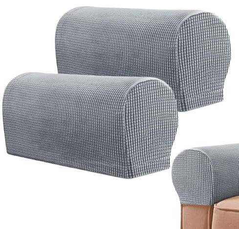 MHYMX Armchair Covers for Arms, 2 Pcs Sofa Arm Covers Stretch Armrest Cover Non Slip Polyester Chair Arm Covers Protectors for Sofas Armchairs Couches Recliner