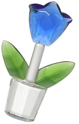 YiNLuax Verre Tulipes Miniatures Crystal Charme Fleur Ornement Figurine pour Une Maison Sophistiquée Bureau Décores