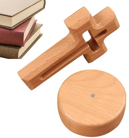 Träkors - bärbart bokkors, minikomfortbön kors | korndesign med slät finish, fickstorlek för gåvor, kyrka, och presenter