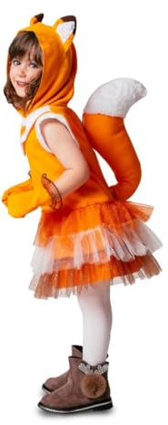 My Other Me - Costume da volpe per bambina in arancione con abito con cappuccio, coda e guanti taglia 3-4 anni Tira fuori il tuo lato più astuto e affascinante.