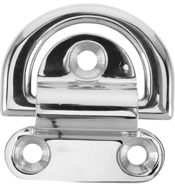 GALPADA Marine-Grade 316 Stainless Steel D-Ring Tie Down Anchor 10mm Polished D Shackle for Boat Deck Hardware Load Securing and Trailer Tie