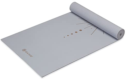Gaiam Premium Yoga Mat, 6mm Thick Print Mat (Violet Vision)