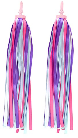 GSHLLO 2 Pcs Bike Handlebar Tassels Scooter Handlebar Streamers Bicycle Grips Ribbon Children Bike Accessories for Girls Boys Purple