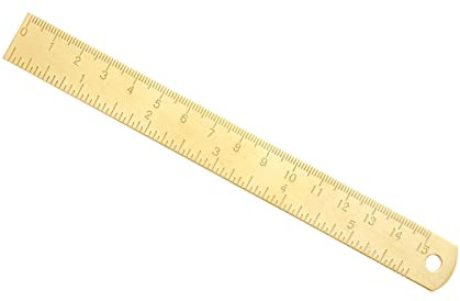 Kozelo Latón Reglas Rectas - [15 Cm X 6 Pulgadas] Cobre Regla Medición con Cm Pulgadas Dual Escala para Línea Dibujo, Dorado Tono