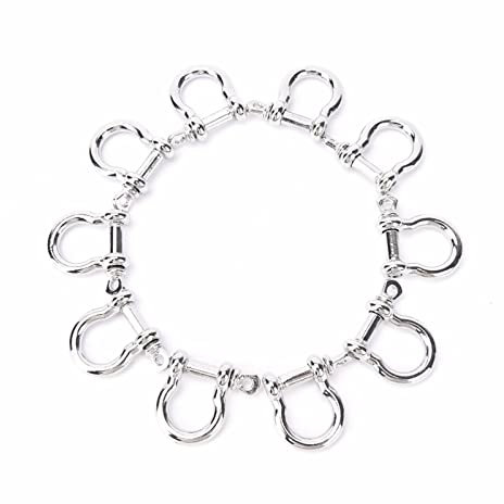 ELSAIL 1PC Outdoor Camping Survival Rope Paracord Survival Bracelets D-Shaped Stainless Steel Shackle Buckle