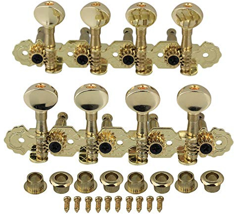 Yibuy New 2 x 4 On Plate Mandolino Tuner Meccaniche Teste Dorate
