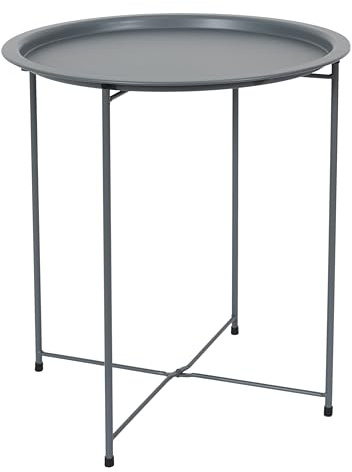 HOME DECO FACTORY, HDO0051, Sienna Grey Modelltisch, Beistelltisch, Möbel, Gartenmöbel, Tisch für den Außenbereich, 47 x 50 x 47 cm, zum Zusammenbauen, Grau