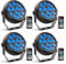 Rtktoup 4PCS Wiederaufladbar RGB LED Par Scheinwerfer, 12 LED Strahler Akku mit Fernbedienung Partylicht Bühnenlicht für Party Bar Bühne DJ Disco Hochzeit Halloween Weihnachten