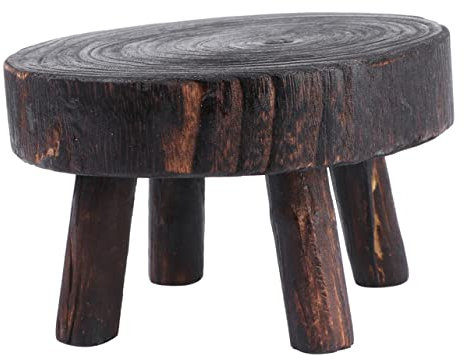 ANDRESLAD Wooden Flowerpot Stand and Plant Holder for Home Garden, 17x9cm Medium Size 6cm High Legs, Copper Burnt Finish, Elevated Plant Display Rack for Indoor and Outdoor Decor