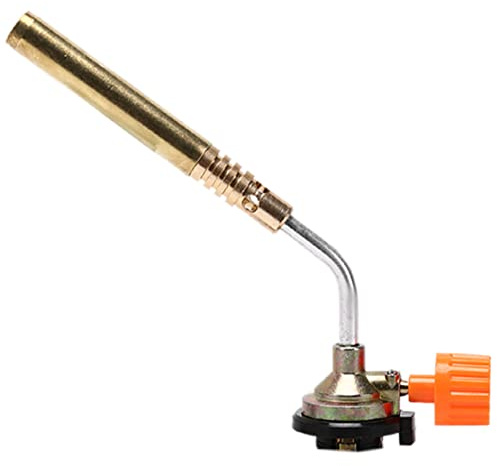 Yaoliucp Gas Torch Flame Torch Head Flamethrower Butane Gas Blow Torch Hand Ignition Torch for Camping Cooking Picnic Heating butane gas torch head