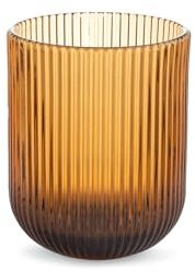H&H, Set 6 Bicchieri Peony Amber, bicchieri rigati, bicchieri colorati, ambra, in vetro, 28 cl, lavabili in lavastoviglie
